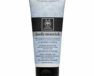 APIVITA Body Nourish Κρέμα Σώματος Εντατικής Ενυδάτωσης και Θρέψης για Ξηρές Επιδερμίδες με αμύγδαλο & λεβάντα 50ml