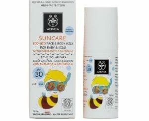 APIVITA SUNCARE ECO-BIO Βρεφικό-Παιδικό Αντιηλιακό Γαλάκτωμα για Πρόσωπο & Σώμα spf30 100ml