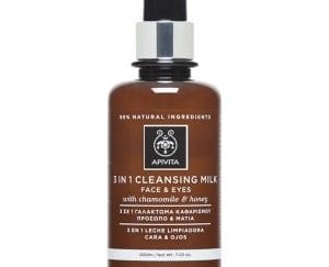 APIVITA CLEANSING Γαλάκτωμα 3 σε 1 Πρόσωπο & Μάτια με χαμομήλι & μέλι 200ml