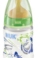 NUK First Choice Γυάλινο μπιμπερό (125ml) Θηλή καουτσούκ μεγέθους 1 (0-6 μηνών) M (μεσαία οπή) (10.747.018)