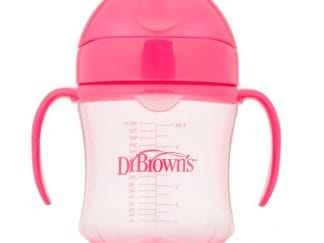 Dr Brown's Soft Spout Transision Cup Κύπελλο Εκπαίδευσης με Μαλακό Στόμιο, από 6 Μηνών 180ml - ροζ