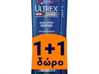Ultrex Πακέτο Προσφοράς Men Shampoo Cool Sport Menthol Shampoo για Κάθε Τύπο Μαλλιών 2x360ml Δώρο 1+1
