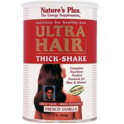 Nature's Plus Ultra Hair Thick-Shake 1lb Συμπλήρωμα Διατροφής, Πολυβιταμίνη για Επανόρθωση της Τρίχας με Γεύση Βανίλιας 454gr