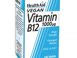 Health Aid Vitamin B12 1000mg Βιταμίνη B12 για την Καλή Λειτουργία του Νευρικού Συστήματος 100 veg. tabs