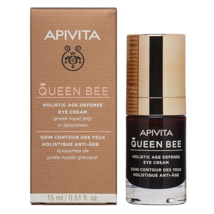 Apivita Queen Bee Holistic Age Defence Κρέμα Ματιών Ολιστικής Αντιγήρανσης με Ελληνικό Βασιλικό Πολτό σε Λιποσώματα 15ml