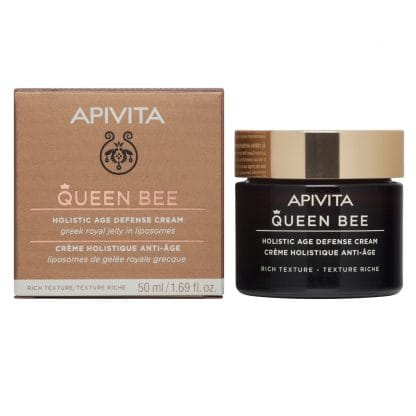 Apivita Queen Bee Holistic Age Defence Κρέμα Ημέρας Ολιστικής Αντιγήρανσης με Ελληνικό Βασιλικό Πολτό Πλούσιας Υφής 50ml