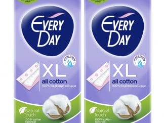 Every Day Πακέτο Προσφοράς All Cotton Extra Long XL Ανατομικά Σερβιετάκια με Βαμβακερό Κάλυμμα 2x24 Τεμάχια 1+1 Δώρο