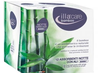 Illa Care Bamboo Absorbent Night Σερβιέτες Νύχτας με Φτερά Κατά των Ερεθισμών με Αντιβακτηριακές Ιδιότητες 12 Τεμάχια