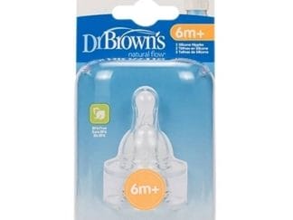 Dr. Brown's Θηλές Για Μπιμπερό Με Στενό Λαιμό Επίπεδο 3 Για Βρέφη 6m+, 2 τεμ,332-GB