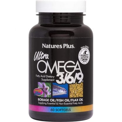 Nature's Plus Ultra Omega 3 6 9, 1200 mg Συμπλήρωμα Διατροφής με Ωμέγα 3 6 9 Λιπαρά Οξέα για Στήριξη του Καρδιαγγειακού 60 caps