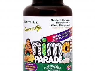 Natures Plus Animal Parade Cherry Orange Grape το Πληρέστερο Συμπλήρωμα για Παιδιά 180chews