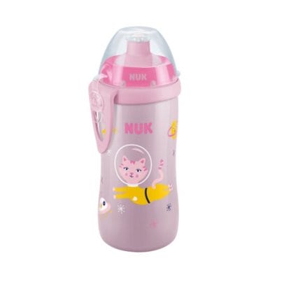 Nuk First Choice Junior Cup 36m+ Παιδικό Παγουράκι με Καπάκι Push-Pull Από Σιλικόνη 300ml - ροζ