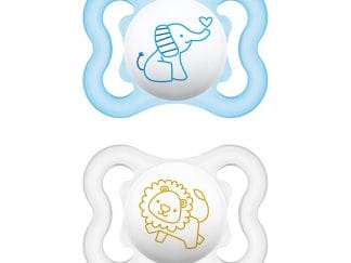 Mam Air Happy Thoughts Ορθοδοντική Πιπίλα Σιλικόνης Κωδ 120S από 2 Έως 6 Μηνών 2 Τεμάχια - Γαλάζιο - Διάφανο 2