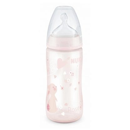Nuk Μπιμπερό First Choice Plus Baby Rose & Blue Πλαστικό PP Με Θηλή Σιλικόνης M1 0-6Μηνών - Baby Rose 2 300ml