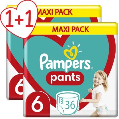 Pampers Πακέτο Προσφοράς Pants No6 Maxi Pack (15+kg) 2x36 πάνες 1+1 Δώρο