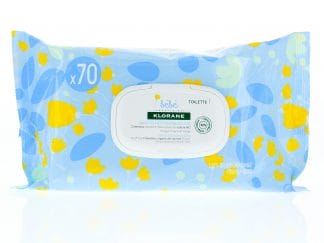 Klorane Bebe Gentle Cleansing Wipes Απαλά Μαντηλάκια Καθαρισμού για Βρέφη & Μεγαλύτερα Μωρά με Καταπραϋντική Καλέντουλα 70 Wipes