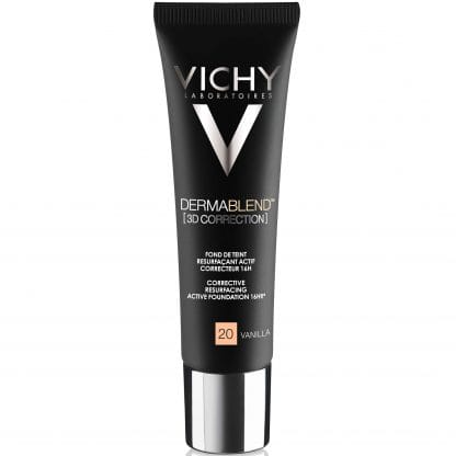 Vichy Dermablend 3D Make Up Ενεργής Διόρθωσης 16 Ωρών Υψηλής Κάλυψης για την Άμεση Διόρθωση του Χρωματικού Τόνου 30ml - 20 vanilla