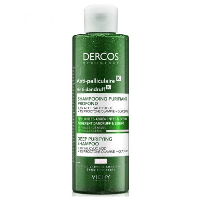 Vichy Dercos Anti-Dandruff K Deep Purifying Shampoo Σαμπουάν Κατά της Πιτυρίδας, Ιδανικό για το Ευαίσθητο Τριχωτό 250ml