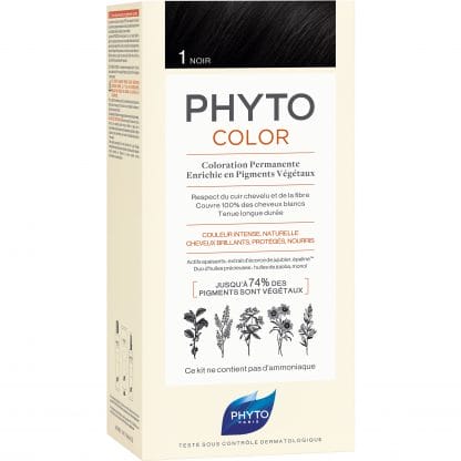 Phyto PhytoColor Coloration Permanente η No1 Μόνιμη Βαφή Μαλλιών Χωρίς Χρωστικές Ουσίες & Αμμωνία - 1 Μαύρο