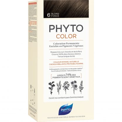 Phyto PhytoColor Coloration Permanente η No1 Μόνιμη Βαφή Μαλλιών Χωρίς Χρωστικές Ουσίες & Αμμωνία - 6 Ξανθό Σκούρο