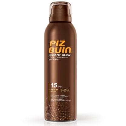 Piz Buin Instant Glow Skin Illuminating Sun Spray Spf15 Αντηλιακό Προσώπου, Σώματος με Χαμηλό Δείκτη Προστασίας 150ml