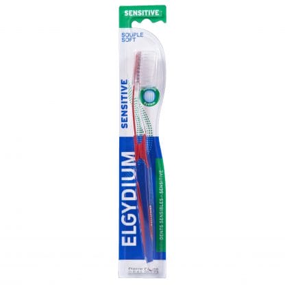 Elgydium Sensitive Toothbrush Soft Χειροκίνητη Μαλακή Οδοντόβουρτσα Κατάλληλη για Ευαίσθητα Δόντια 1 Τεμάχιο - μπλέ