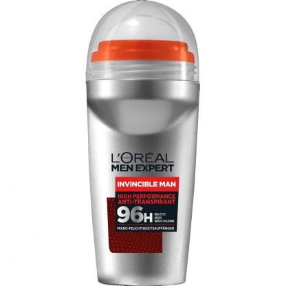 L'Oreal Paris Men Expert Invincible Roll-On Ανδρικό Αποσμητικό με 96ωρη Πολύ Υψηλή Προστασία Ενάντια στον Ιδρώτα 50ml