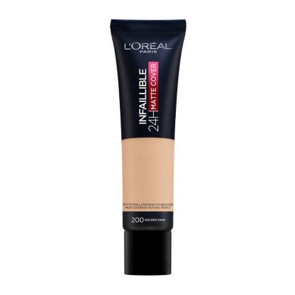 L'Oreal Paris Infaillible 24h Matte Cover Foundation για Τέλεια Κάλυψη & Ματ Αποτέλεσμα 30ml - 200 Golden Sand