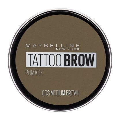 Maybelline Tatoo Brow Pomade Pot το Ιδανικό Προϊόν για Καλοσχηματισμένα Φρύδια με Διάρκεια Μέχρι 24 Ώρες 4ml - Medium Brown