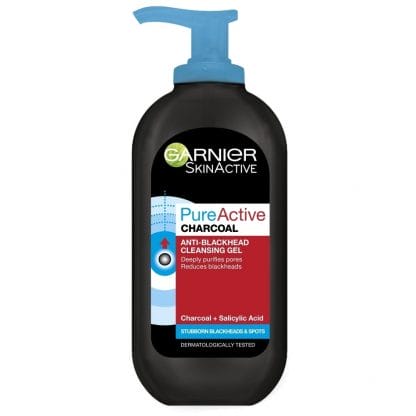 Garnier Pure Active Charcoal Gel Καθαρισμού με Ενεργό Άνθρακα, Απομακρύνει το Πλεονάζον Σμήγμα από την Λιπαρή Επιδερμίδα 200ml