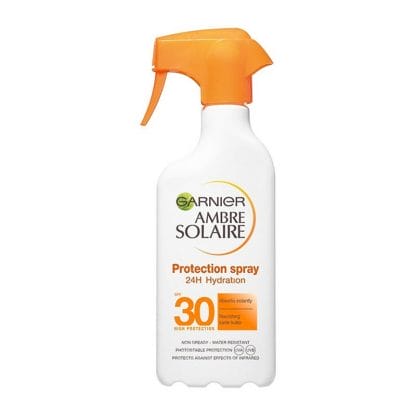 Garnier Ambre Solaire Protection 24h Hydration Spf30 Trigger Spray Υψηλής Αντηλιακής Προστασίας για Ενυδάτωση που Διαρκεί 300ml