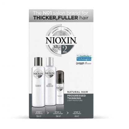 Nioxin Kit System 2 Shampoo 150ml, Conditioner 150ml & Treatment 40ml, Αγωγή Τριχόπτωσης για Εμφανώς Αραιωμένα Φυσικά Μαλλιά