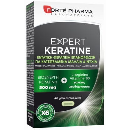 Forte Pharma Expert Keratine Συμπλήρωμα Διατροφής για 6 Φορές Λιγότερο Σπάσιμο στα Εύθραυστα Ταλαιπωρημένα Μαλλιά 40Caps