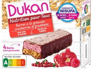 Dukan Nutrition Pour Tous Barres a la Grenade Cranberries et Framboise Γκοφρέτες Βρώμης με Σοκολάτα & Μούρα 4x30 gr
