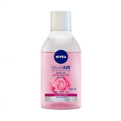 Nivea Micellair Double Effect Rosewater Νερό Καθαρισμού Προσώπου & Ματιών με Ροδόνερο 2 Φάσεων 400ml