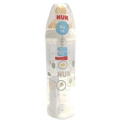 NUK New Classic Μπιμπερό Πολυπροπυλένιου (PP) 6m+, με Θηλή από Καουτσούκ Μεσαίας Οπής 250ml - γκρι