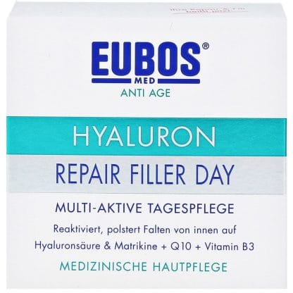 Eubos Sensitive Hyaluron Repair Filler Day Creme Κρέμα Εντατικής Φροντίδας Κατά των Ρυτίδων με Υαλουρονικό Οξύ 50ml