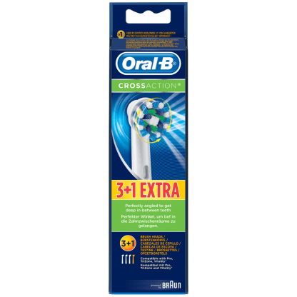 Oral B Cross Action Ανταλλακτικές Κεφαλές Βουρτσίσματος 3+1 Τεμάχια