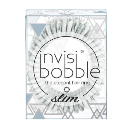 Invisibobble Slim Marblelous Shiny Grey Λαστιχάκι Μαλλιών 3 Τεμάχια