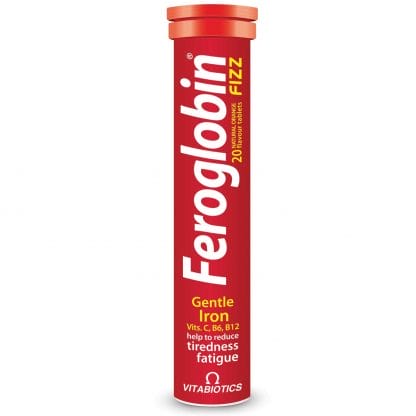 Vitabiotics Feroglobin Fizz Συμπλήρωμα Διατροφής Σιδήρου & Φυλλικού Οξέως σε Αναβράζουσα Μορφή 20effer.tabs