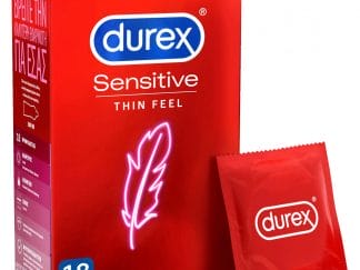 Durex Sensitive Condom Προφυλακτικά Λεπτά Για Μεγαλύτερη Ευαισθησία 18τεμ