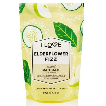 I love... Elderflower Fizz Scented Bath Salts Άλατα Μπάνιου με Υπέροχο Άρωμα από Εκχυλίσματα Φρούτων 500gr