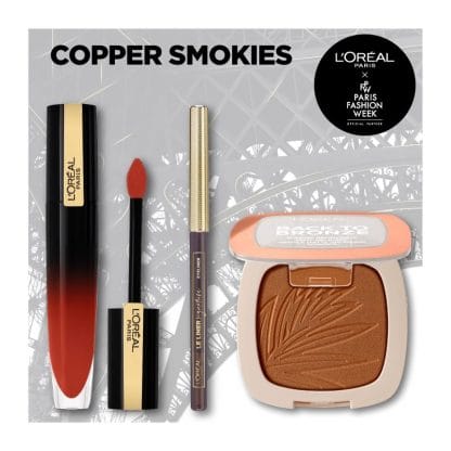 L'oreal Paris Fashion Week Copper Smokies Make up Set Le Liner Signature 1.2gr,Matte Bronzer 10gr,Gloss Rouge Signatur 6.4ml