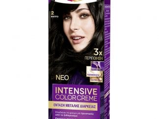 Schwarzkopf Palette Intensive Color Creme Επαγγελματική Μόνιμη Κρέμα Βαφή Μαλλιών, Απόλυτη Κάλυψη & Αποτέλεσμα Διάρκειας - 2 Μαύρο