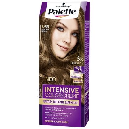 Schwarzkopf Palette Intensive Color Creme Επαγγελματική Μόνιμη Κρέμα Βαφή Μαλλιών, Απόλυτη Κάλυψη & Αποτέλεσμα Διάρκειας - 7.65 Λαμπερή Μόκα