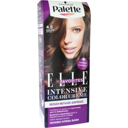 Schwarzkopf Palette Intensive Color Creme Επαγγελματική Μόνιμη Κρέμα Βαφή Μαλλιών, Απόλυτη Κάλυψη & Αποτέλεσμα Διάρκειας - 4.5 Καστανό Χρυσό