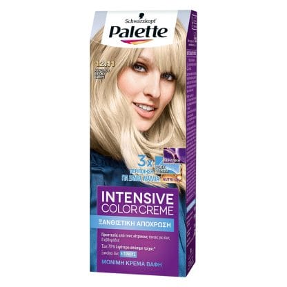 Schwarzkopf Palette Intensive Color Creme Επαγγελματική Μόνιμη Κρέμα Βαφή Μαλλιών, Απόλυτη Κάλυψη & Αποτέλεσμα Διάρκειας - 12.11 Κατάξανθο Έντονο Σαντρέ
