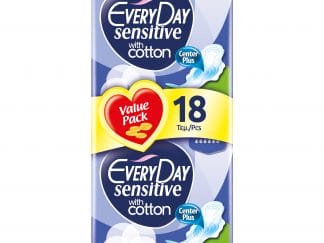 Every Day Sensitive Super Ultra Plus Value Pack Πολύ Λεπτές Σερβιέτες με Βαμβακερό Κάλυμμα, για Πολύ Μεγάλη Ροή 18 Τεμάχια