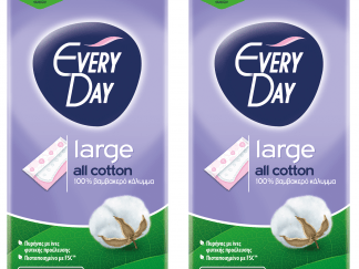 Every Day Πακέτο Προσφοράς All Cotton Large Ανατομικά Σερβιετάκια με Βαμβακερό Κάλυμμα 2x30 Τεμάχια 1+1 Δώρο