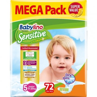 Babylino Sensitive Mega Pack Junior No5 (11-25kg) 72 πάνες